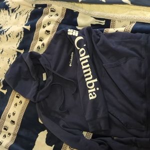 Columbia logo hoodie - dark navy - medium